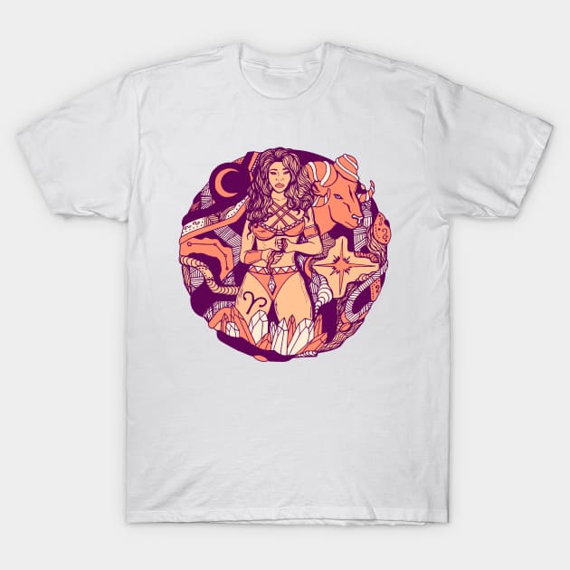 Peach Aries Beauty T-Shirt by kenallouis